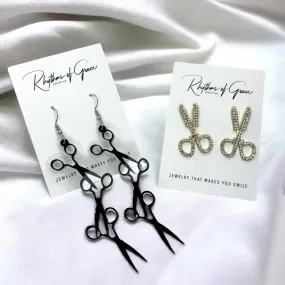 Hair Stylist Earrings - Dangle Earrings, Handmade Jewelry, Stylist Jewelry, Stylist Gift, Hair Stylist Jewelry, Scissors, Barber Gift