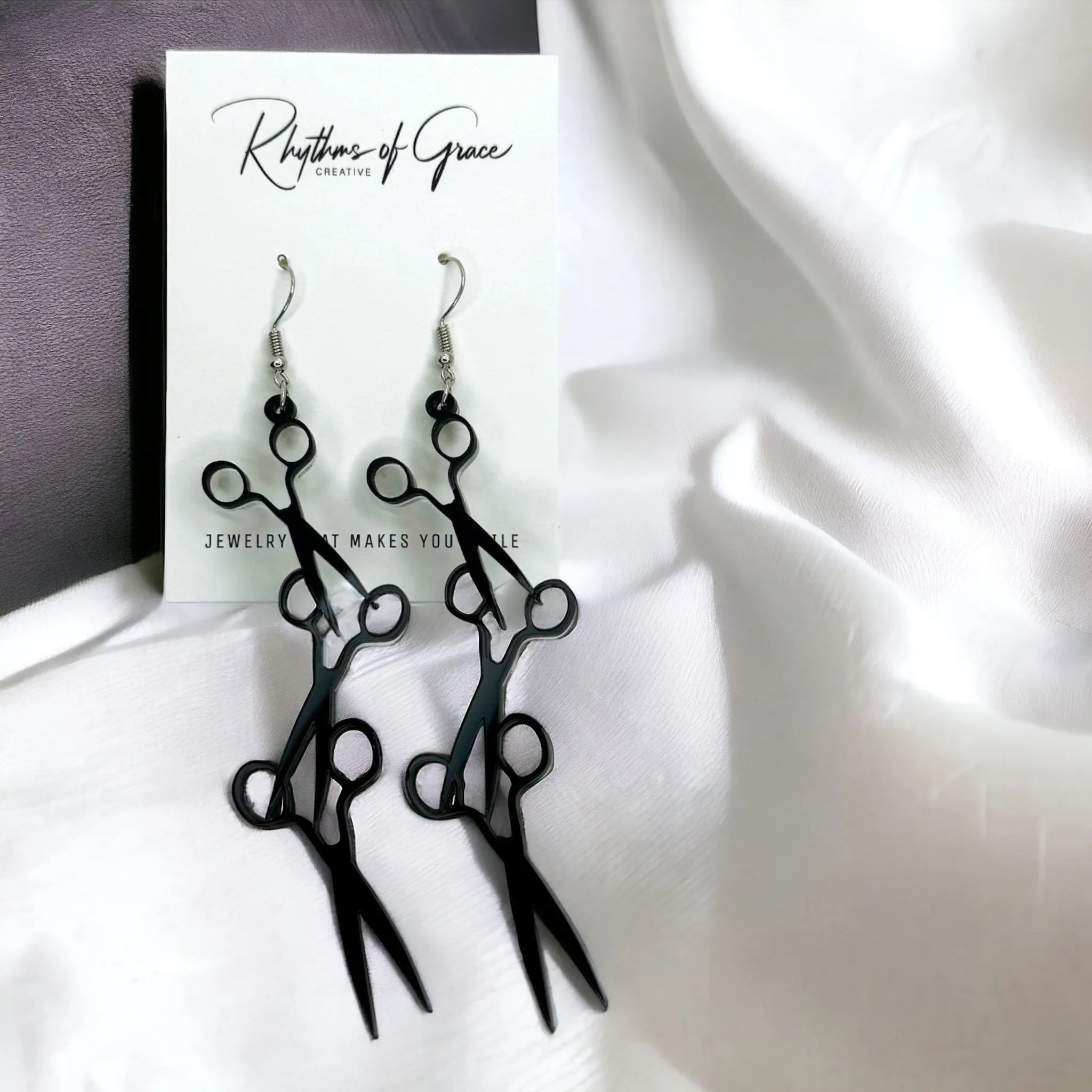 Hair Stylist Earrings - Dangle Earrings, Handmade Jewelry, Stylist Jewelry, Stylist Gift, Hair Stylist Jewelry, Scissors, Barber Gift