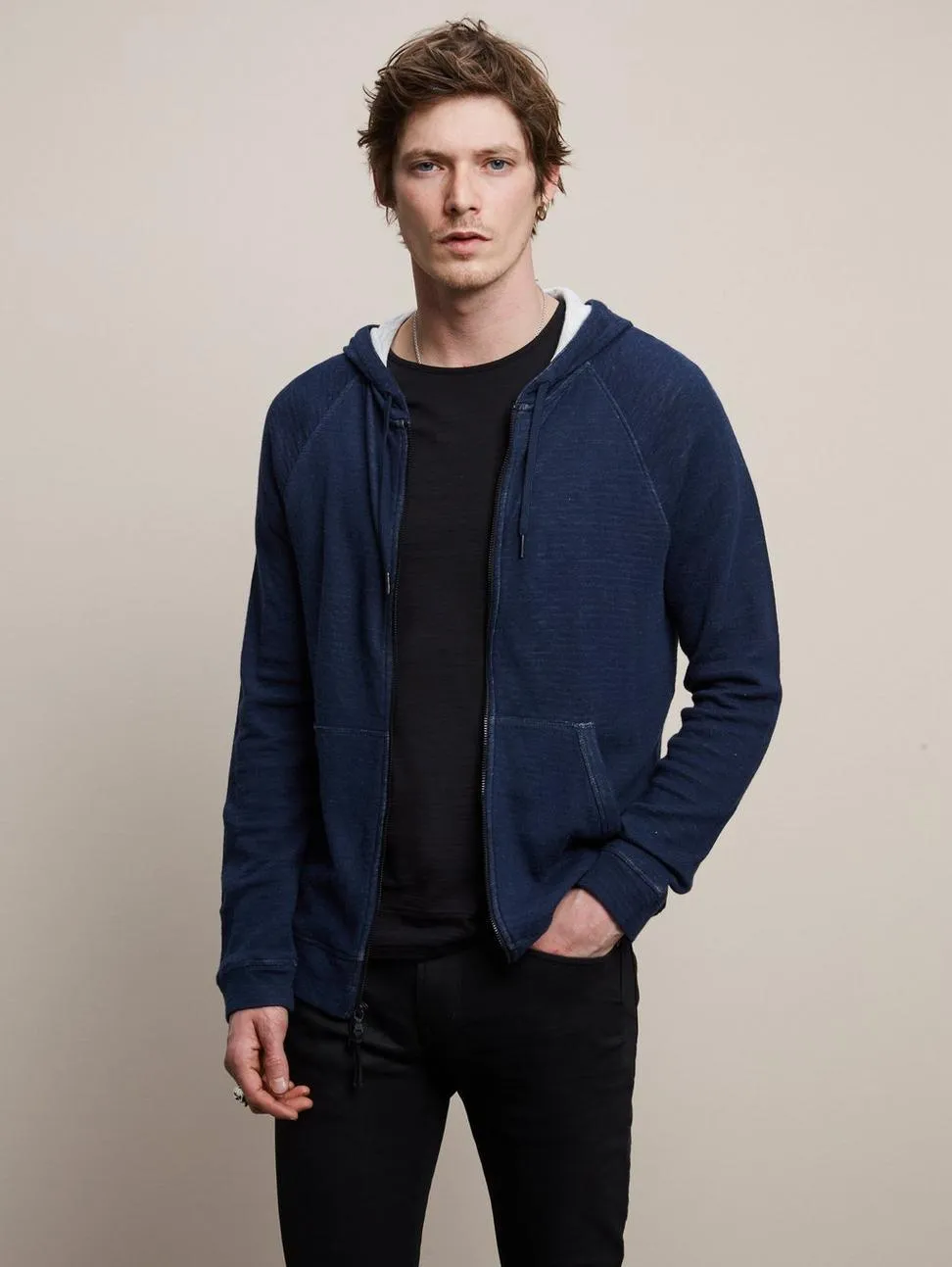 John Varvatos - Providence Cardigan Zip à Capuchon
