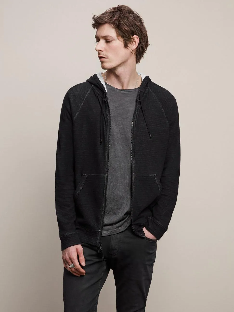 John Varvatos - Providence Cardigan Zip à Capuchon