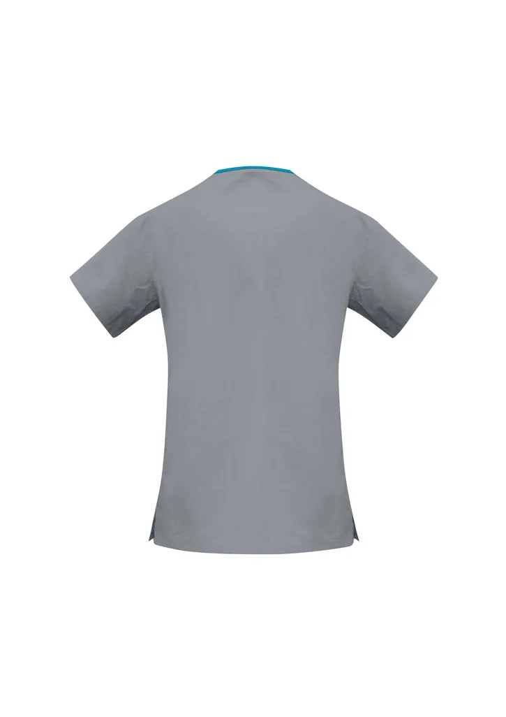 Ladies Contrast Crossover Scrubs Top