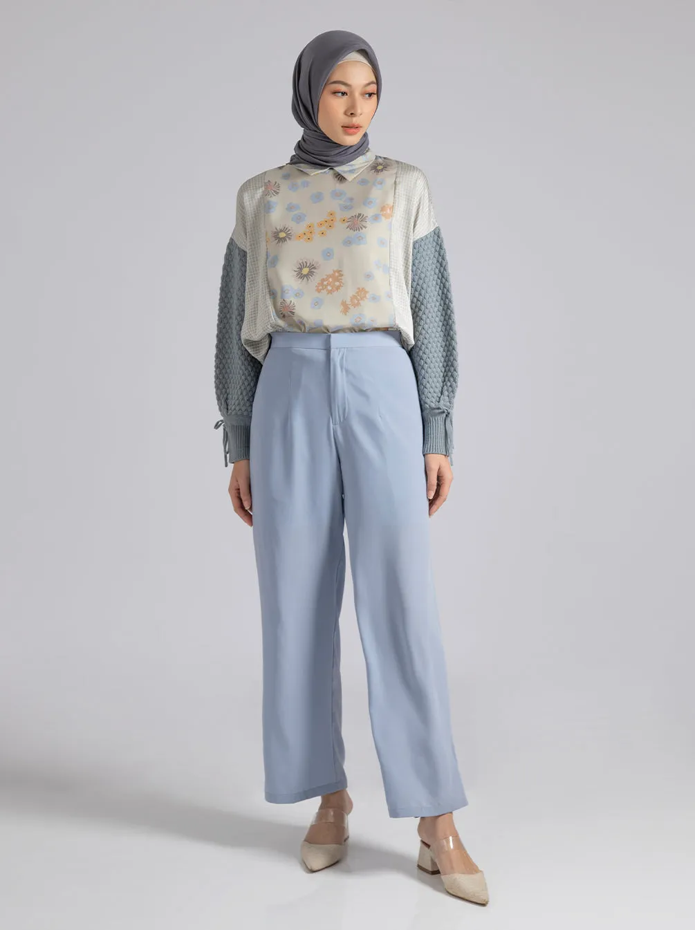 LENA PANTS PLAIN SKY BLUE