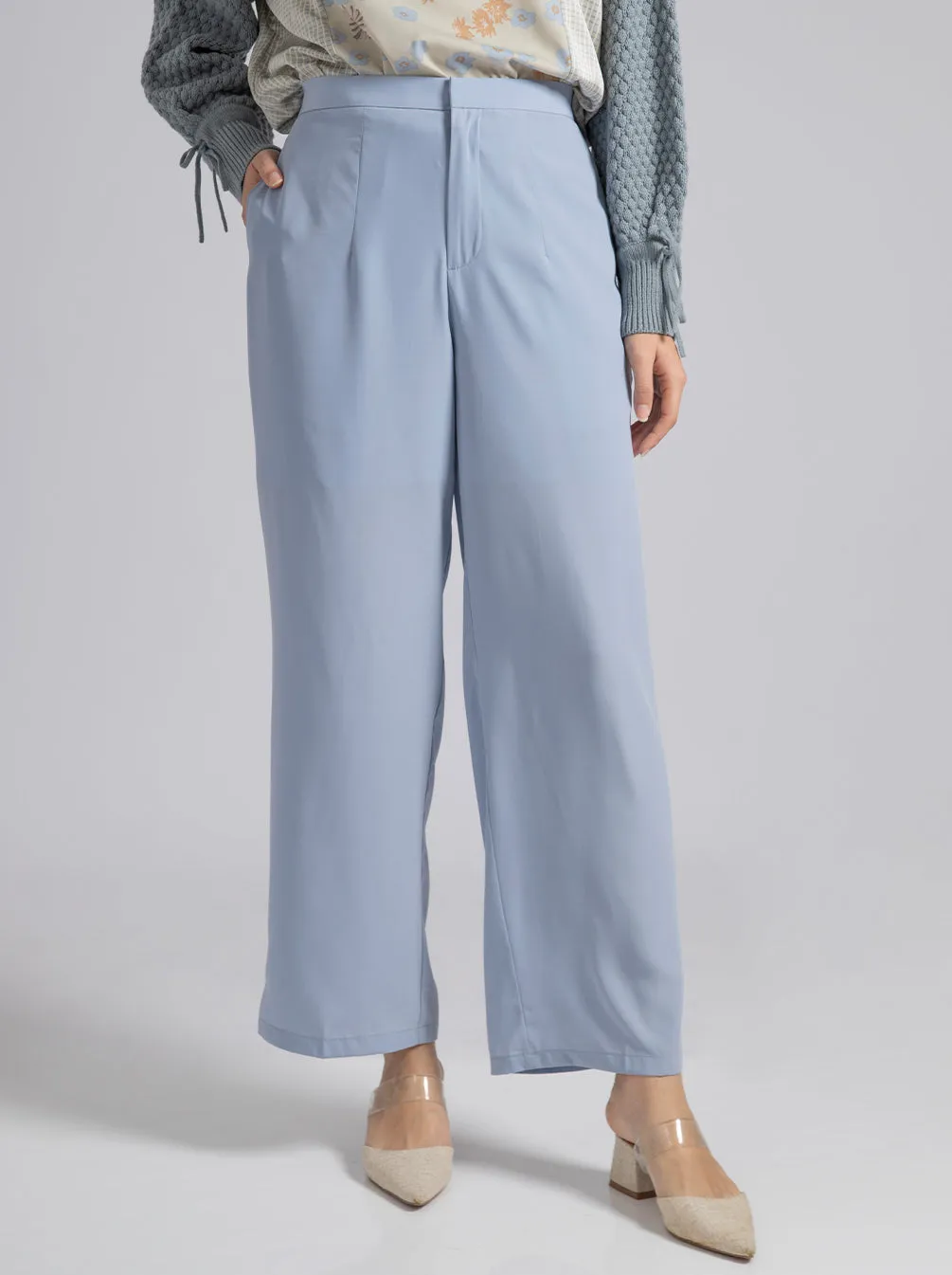 LENA PANTS PLAIN SKY BLUE