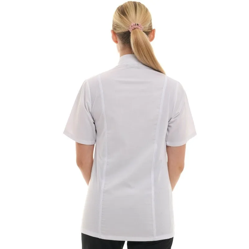 Marbella Women's Kitchen Coat Short Sleeve White - MANELLI