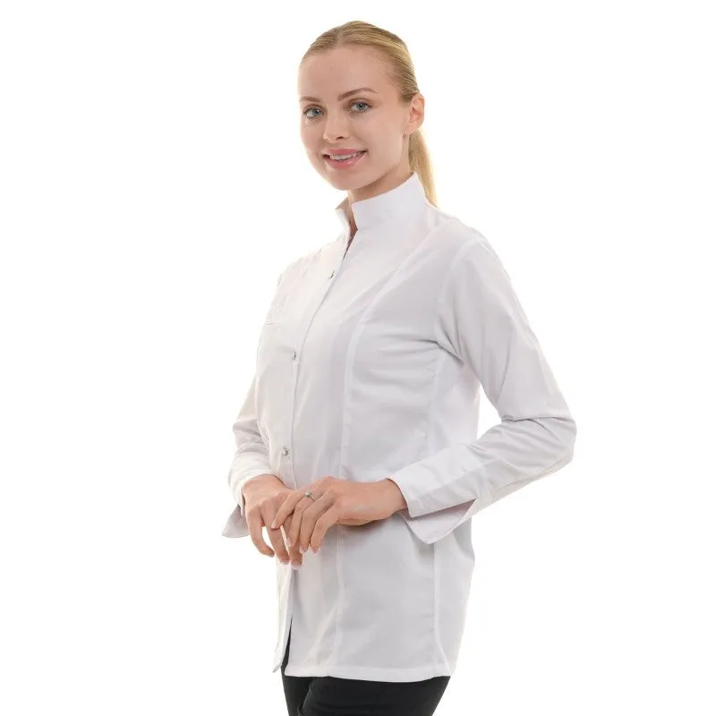 Marbella Women's Kitchen Coat Short Sleeve White - MANELLI