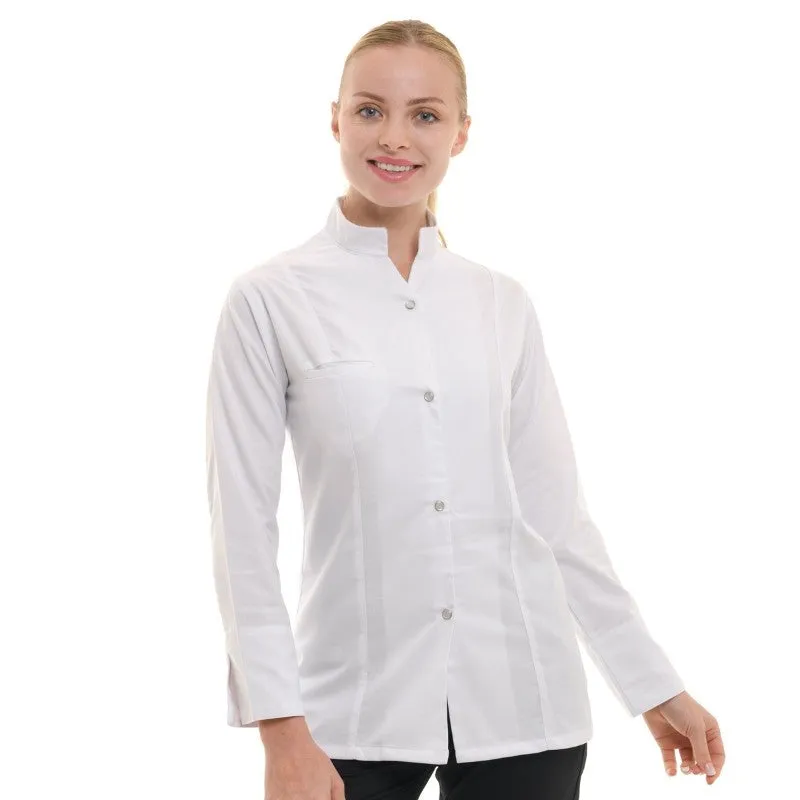 Marbella Women's Kitchen Coat Short Sleeve White - MANELLI
