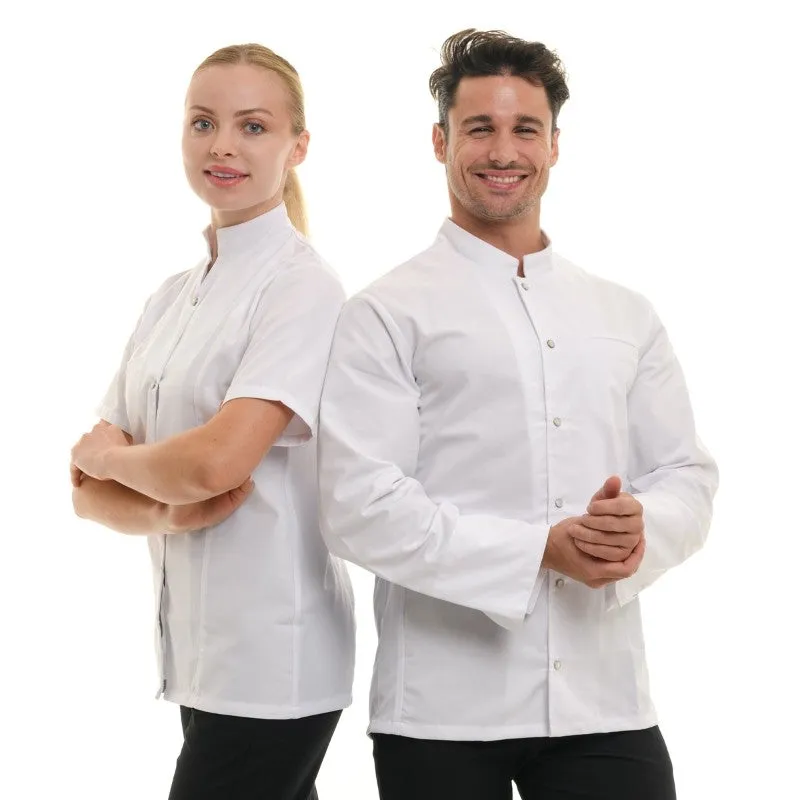 Marbella Women's Kitchen Coat Short Sleeve White - MANELLI