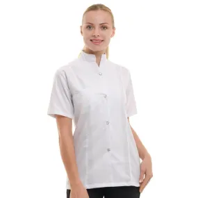 Marbella Women's Kitchen Coat Short Sleeve White - MANELLI