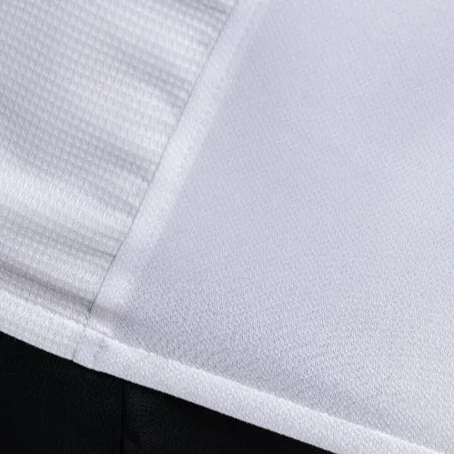 Stylish Embossed White Chefs Coat with Long Sleeves for Men by MANELLI