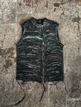 MILLE-FEUILLES SLEEVELESS LEATHER JACKET
