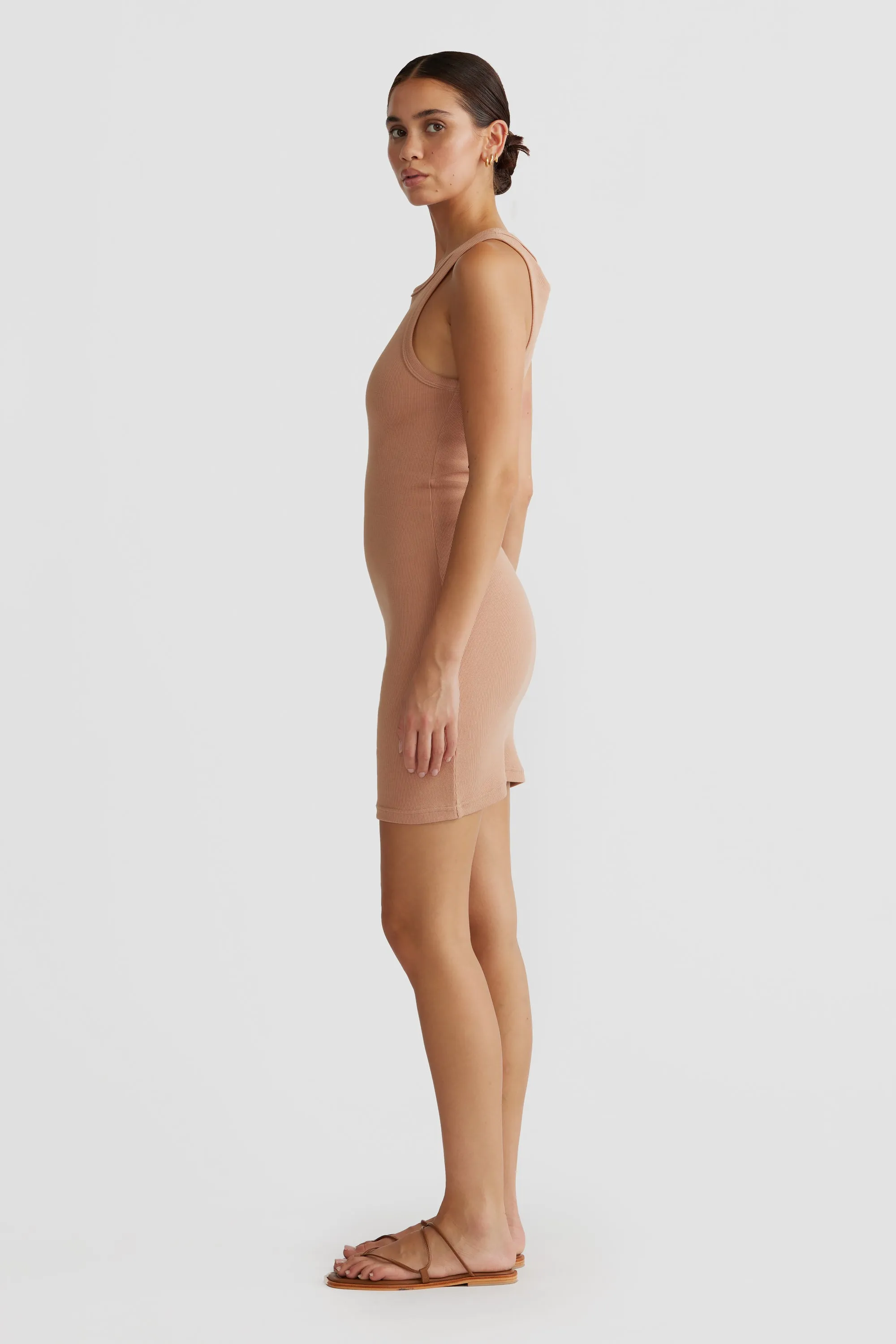 Mimi Rib Mini Dress Clay