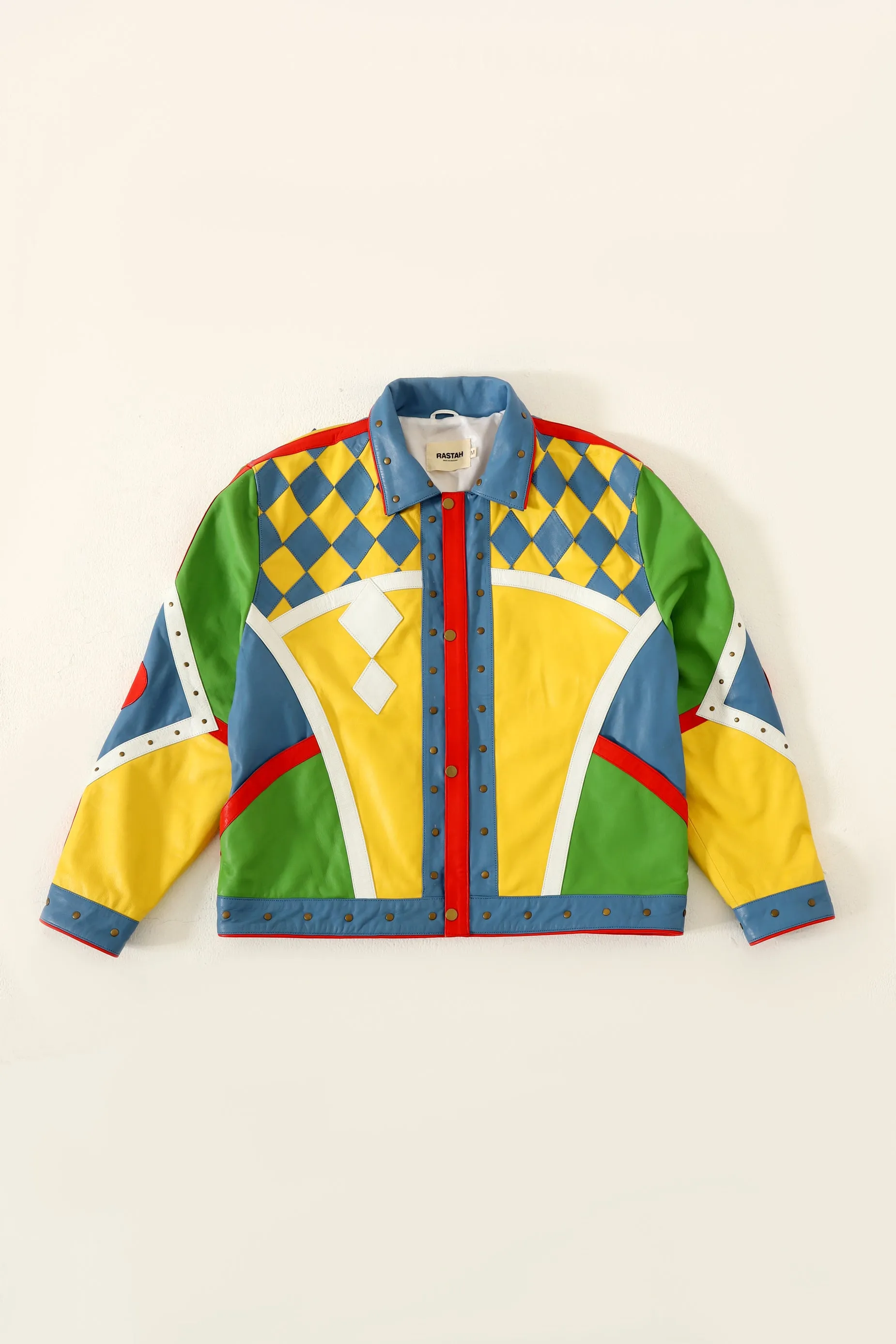 MULTICOLOR PANELED LEATHER JACKET