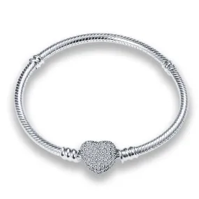 New Rochelle Sterling Silver Heart Charm Bracelet