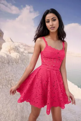 Nina Short Dress in Fuchsia Fruition