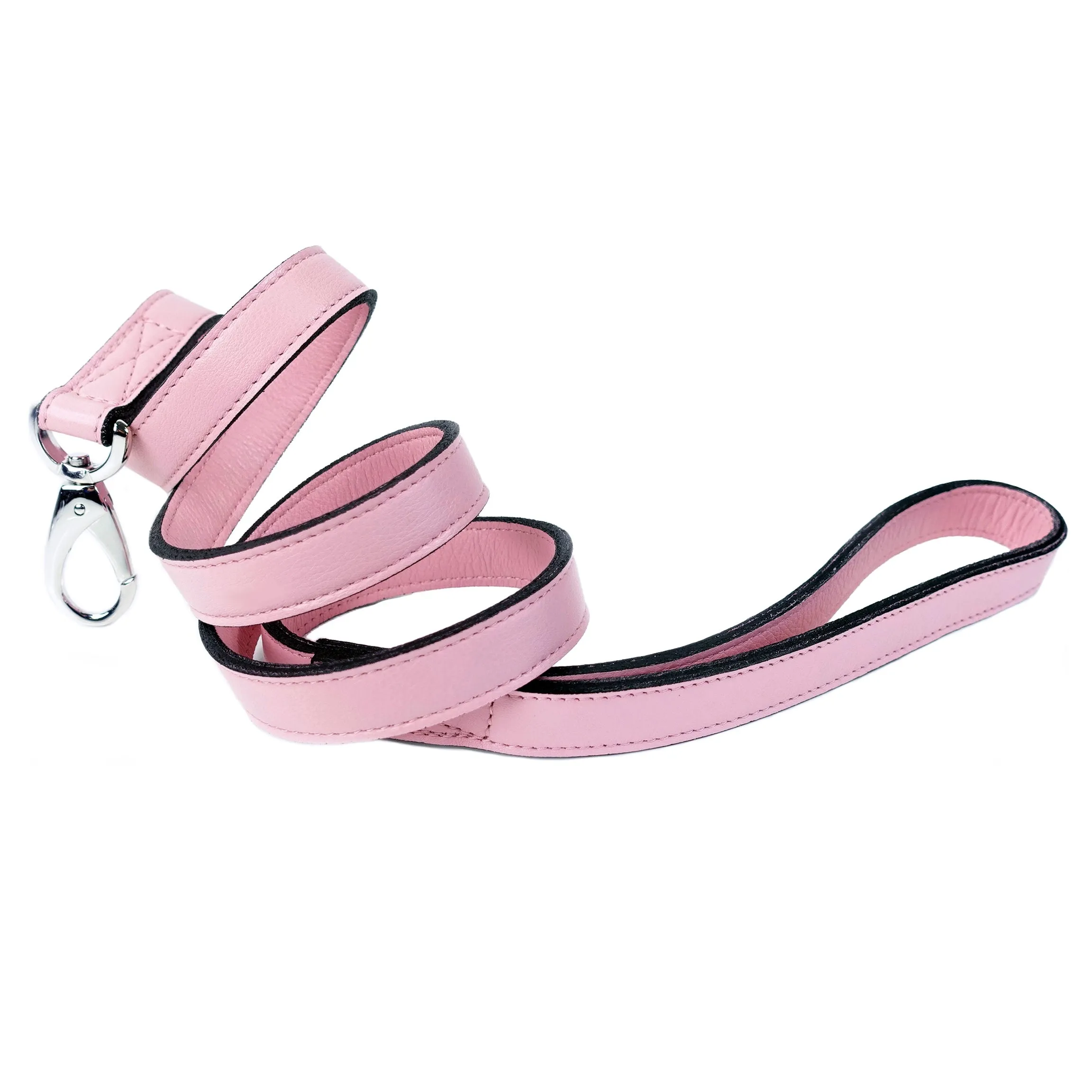 Octagon Dog Leash in Sweet Pink & Nickel