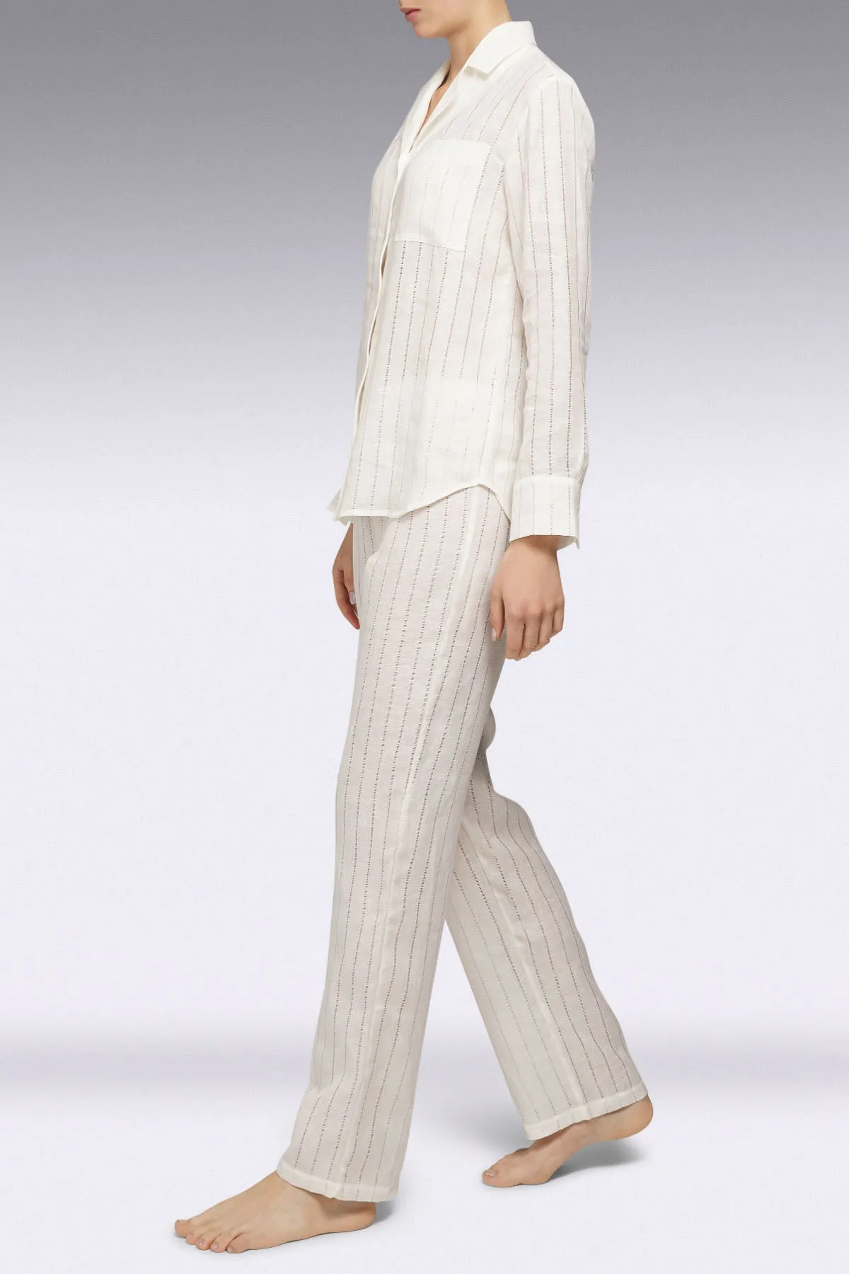 OLIMPIA AJOUR LINEN PYJAMA SET