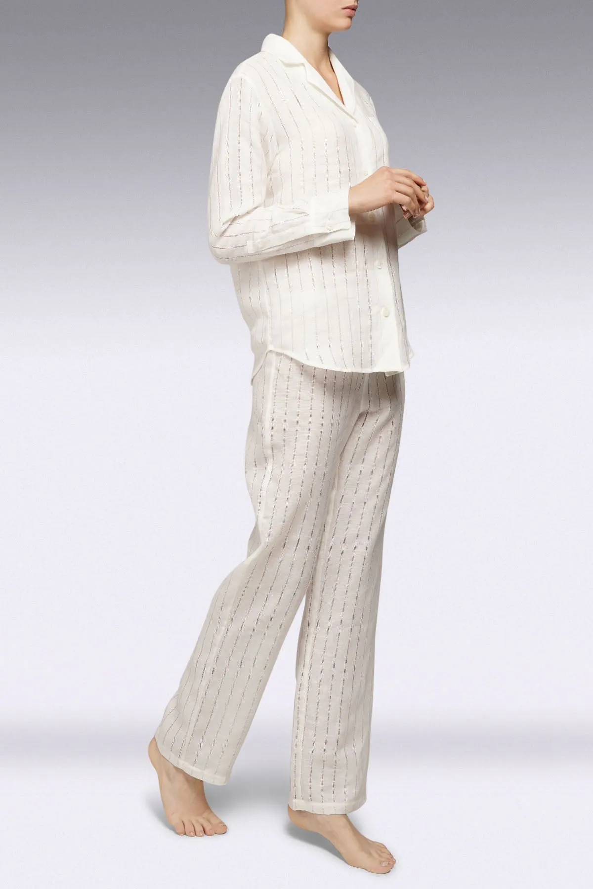 OLIMPIA AJOUR LINEN PYJAMA SET