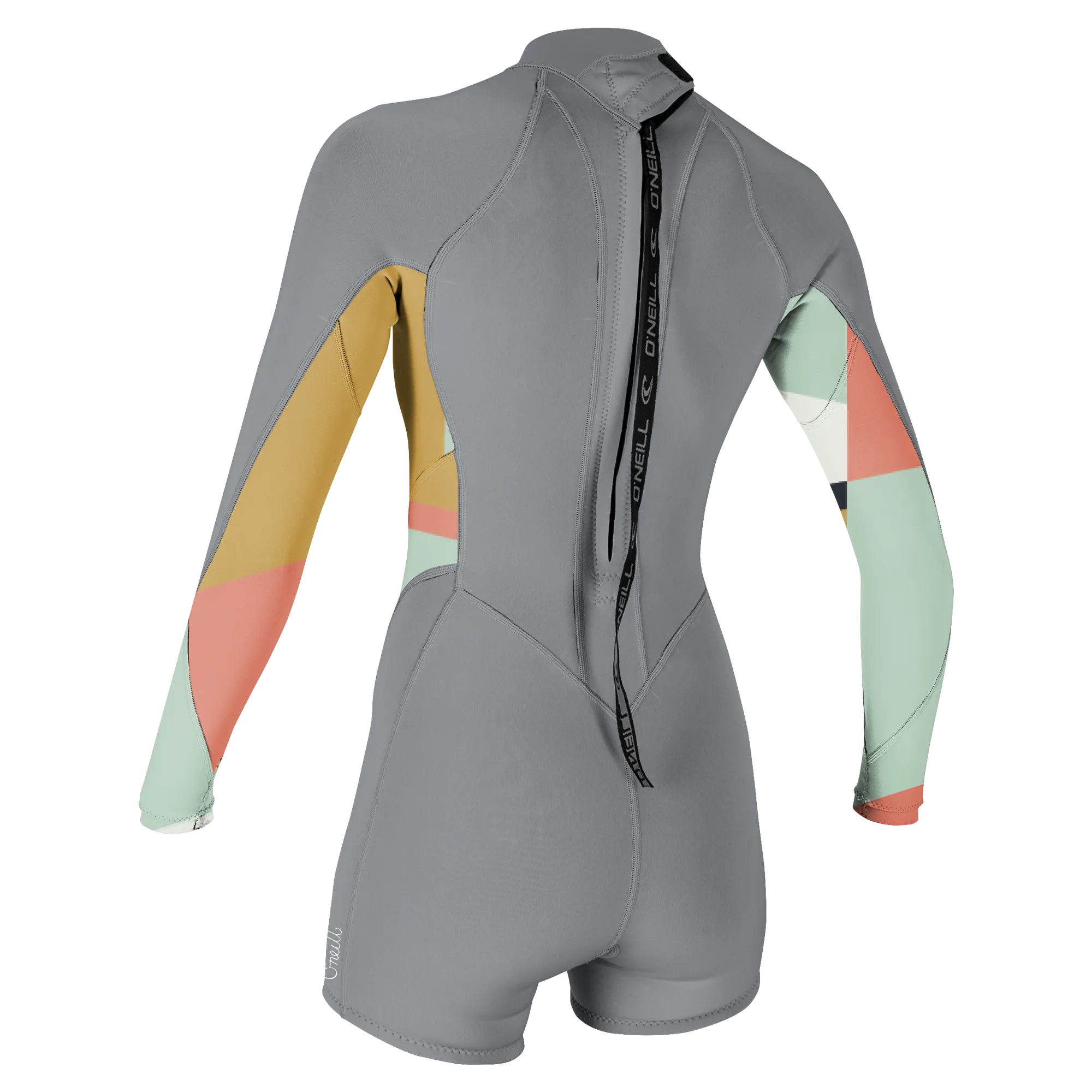 O'Neill Womens Bahia 2/1mm Long Sleeved Back Zip Shorty Wetsuit