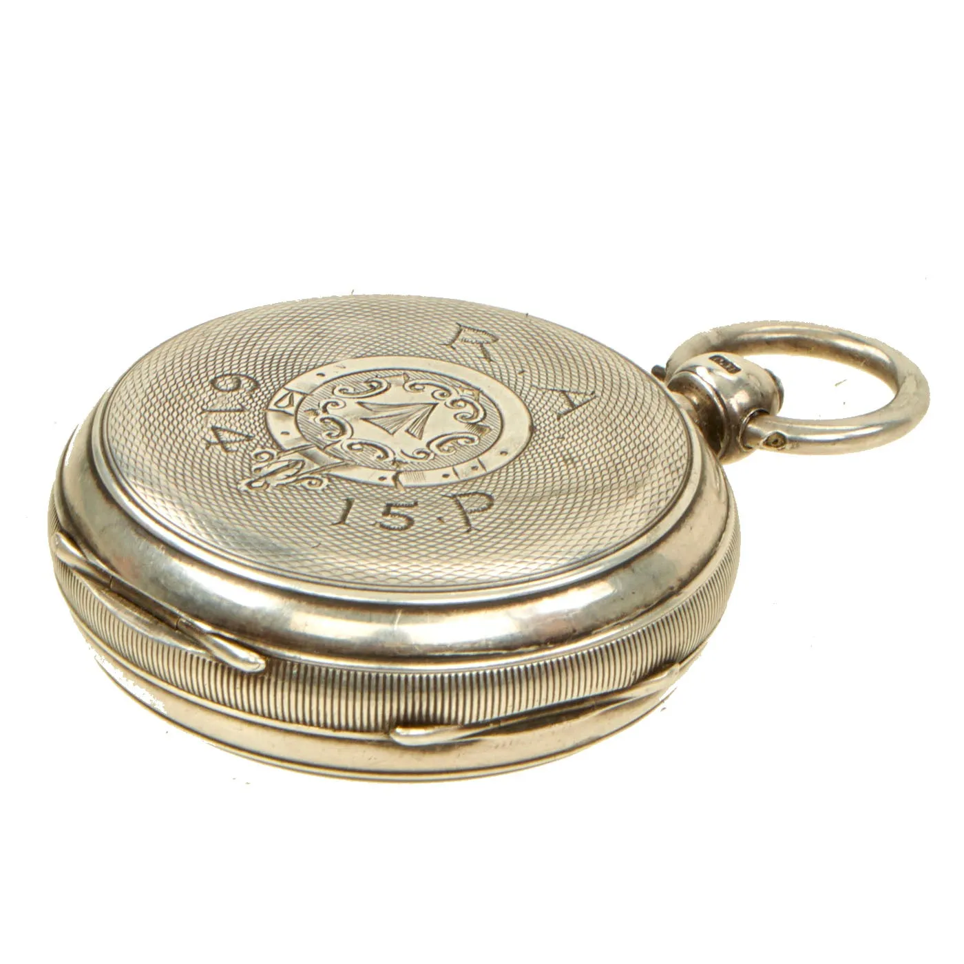 Original British WWI Era Officer’s Pocket Watch in Hallmarked Case with Royal Artillery Markings