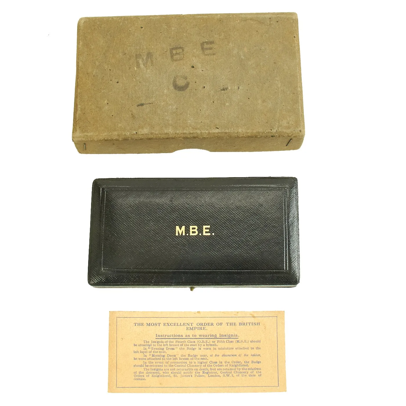 Original British WWII Named Cased Order of the British Empire 4th Medal - O.B.E. in Issue Box