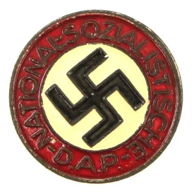 Original German NSDAP Party Enamel Buttonhole Membership Badge by Wilhelm Deumer - RZM M1/120