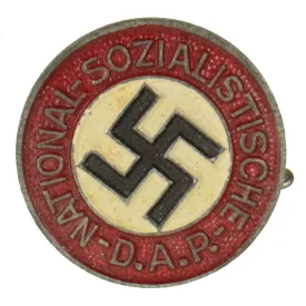 Original German NSDAP Party Enamel Membership Badge Pin by F. W. Assmann & Söhne - RZM M1/17