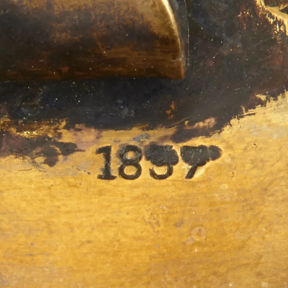 Original Imperial Russian Pioneer Saw Back Short Sword Dated 1838 with Belt Buckle Dated 1837