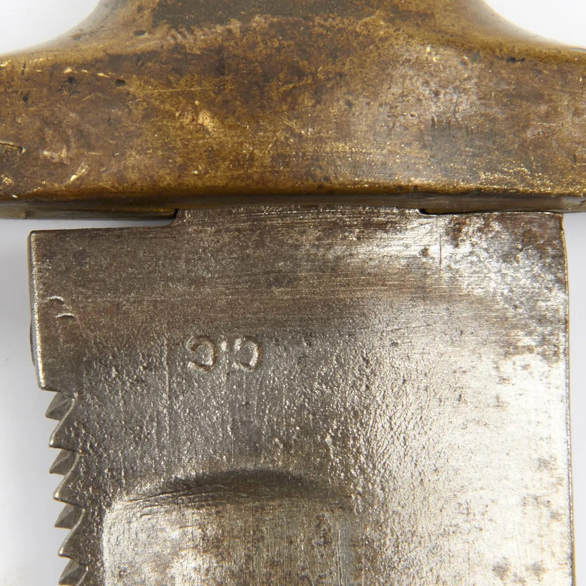 Original Imperial Russian Pioneer Saw Back Short Sword Dated 1838 with Belt Buckle Dated 1837