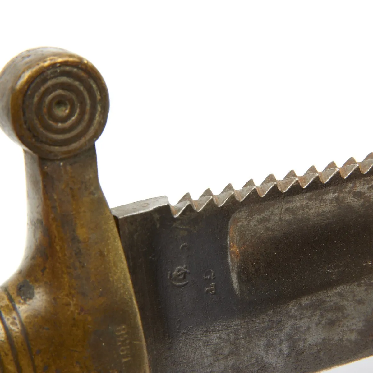 Original Imperial Russian Pioneer Saw Back Short Sword Dated 1838 with Belt Buckle Dated 1837