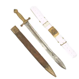 Original Imperial Russian Pioneer Saw Back Short Sword Dated 1838 with Belt Buckle Dated 1837