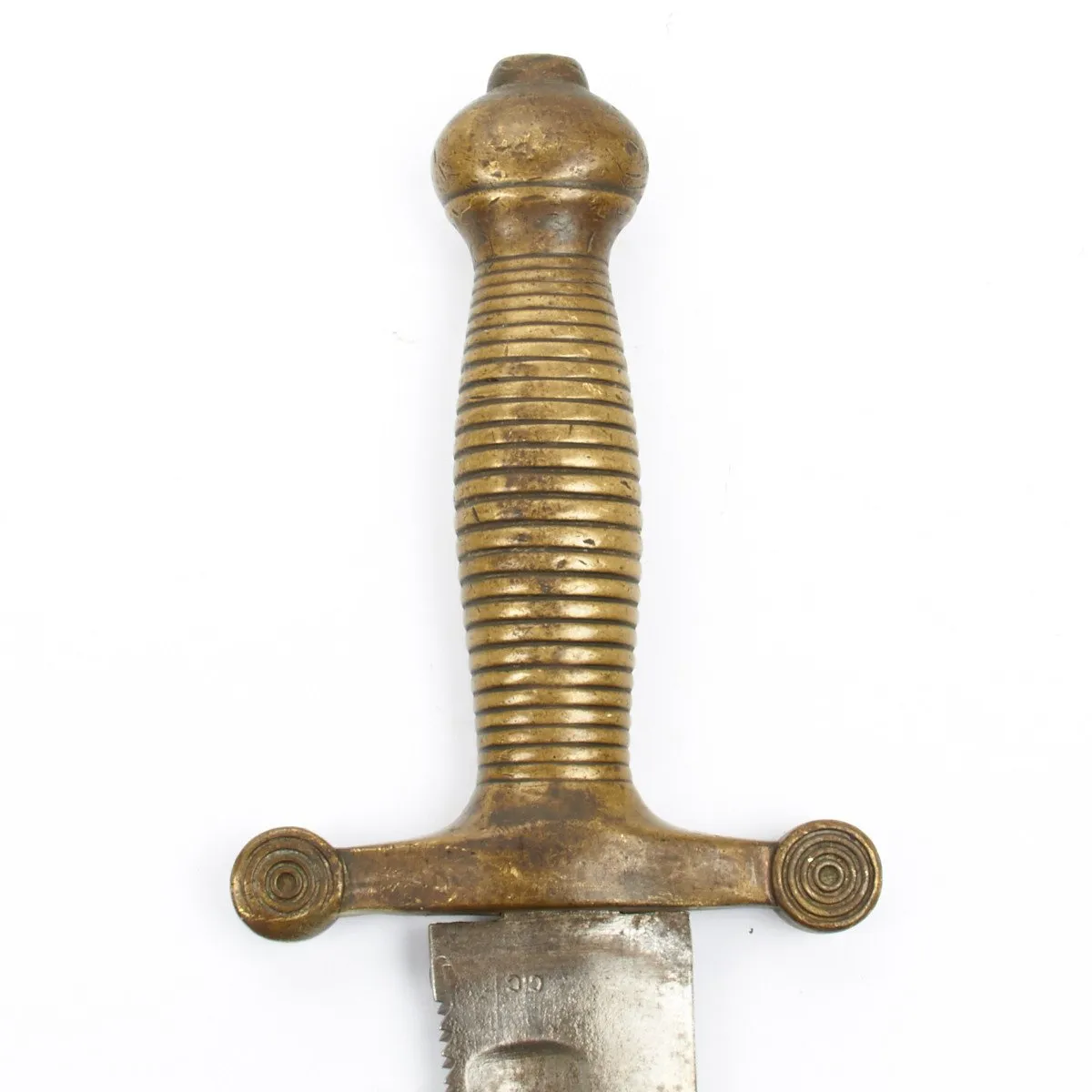 Original Imperial Russian Pioneer Saw Back Short Sword Dated 1838 with Belt Buckle Dated 1837