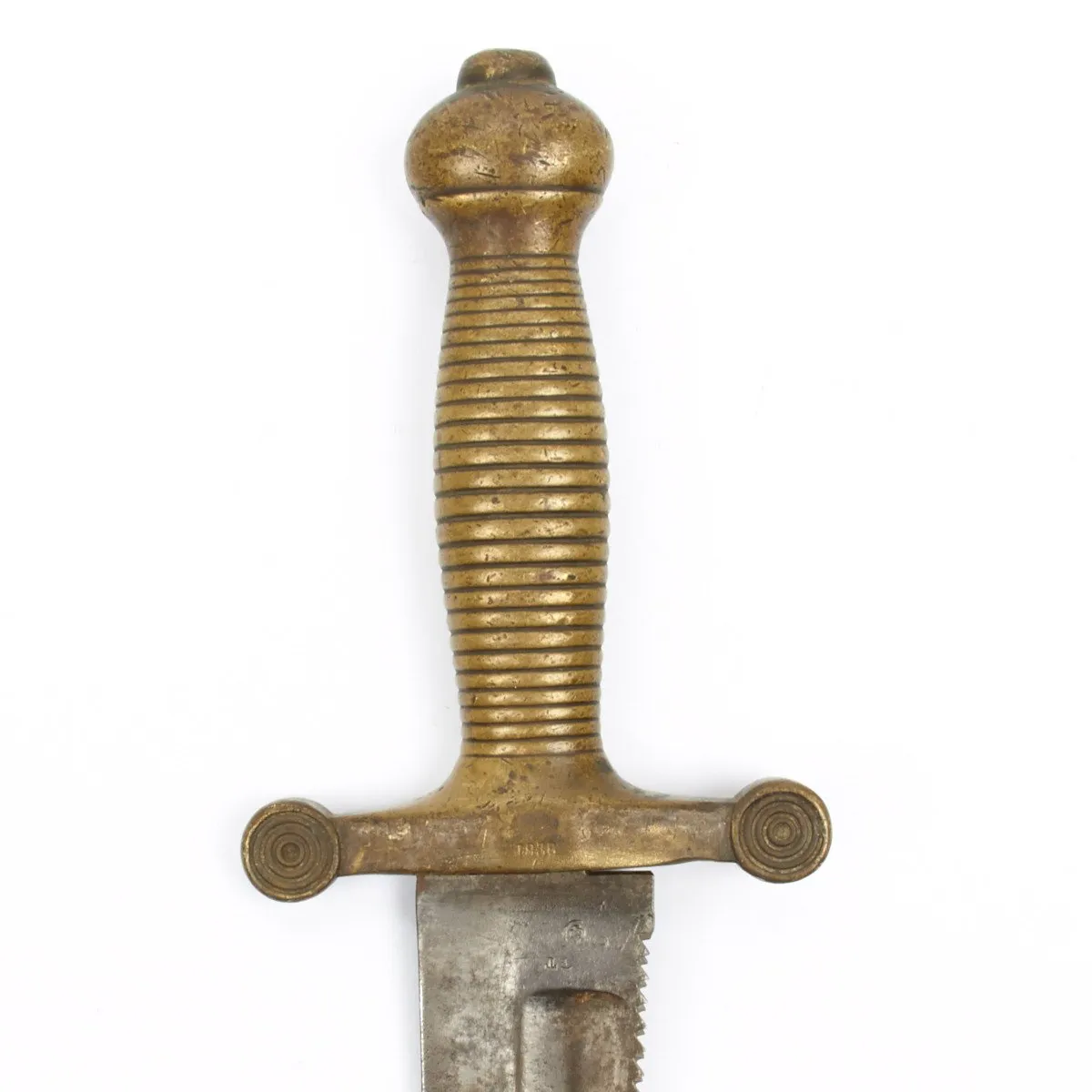 Original Imperial Russian Pioneer Saw Back Short Sword Dated 1838 with Belt Buckle Dated 1837