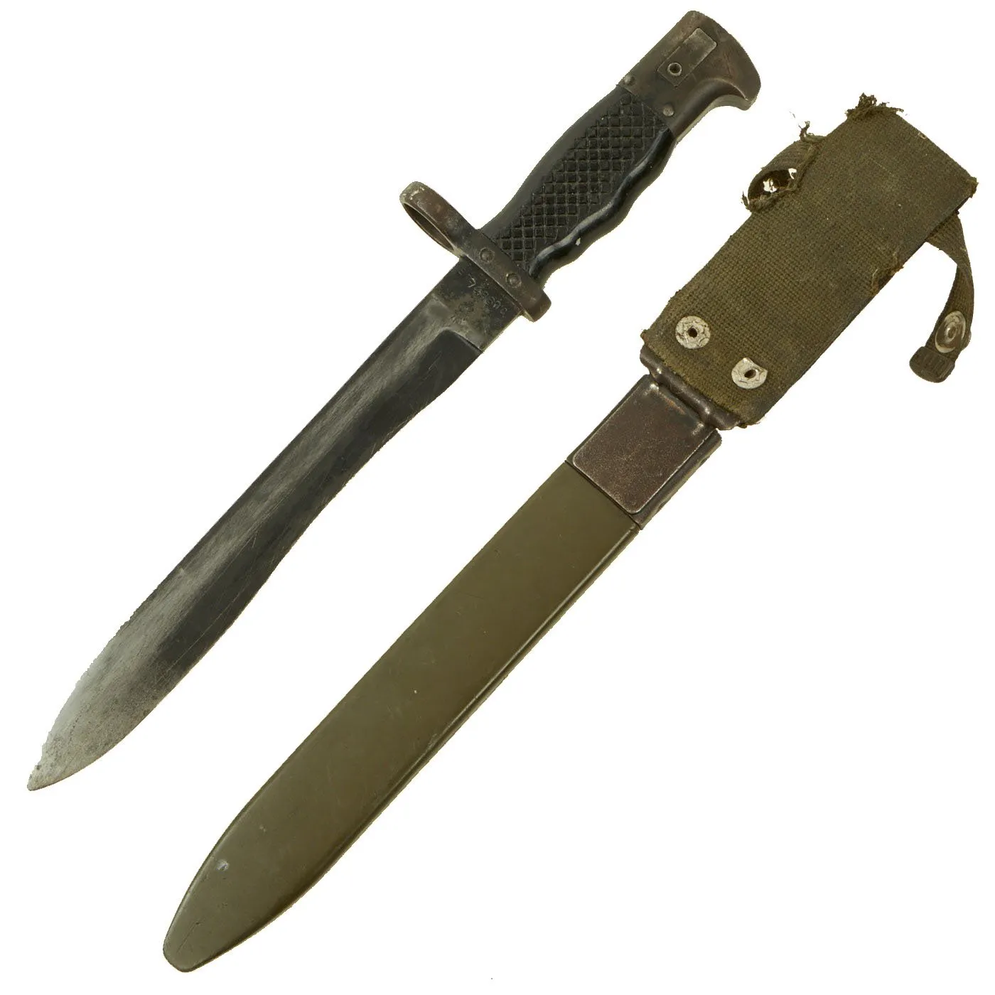 Original Spanish M1964 Knife Bayonet for the CETME Model C Selective Fire Battle Rifle with Scabbard