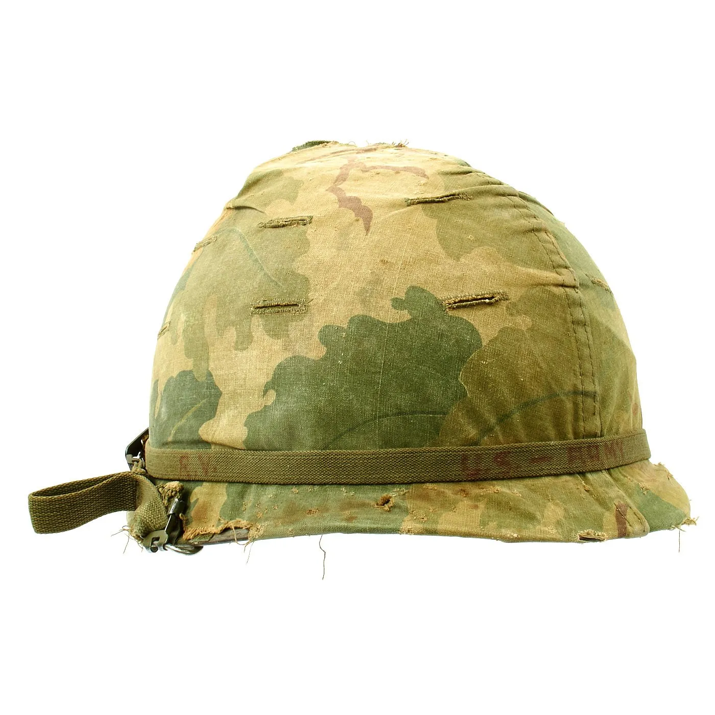 Original U.S. Vietnam War M1 Helmet with USMC Reversible Camouflage Cover