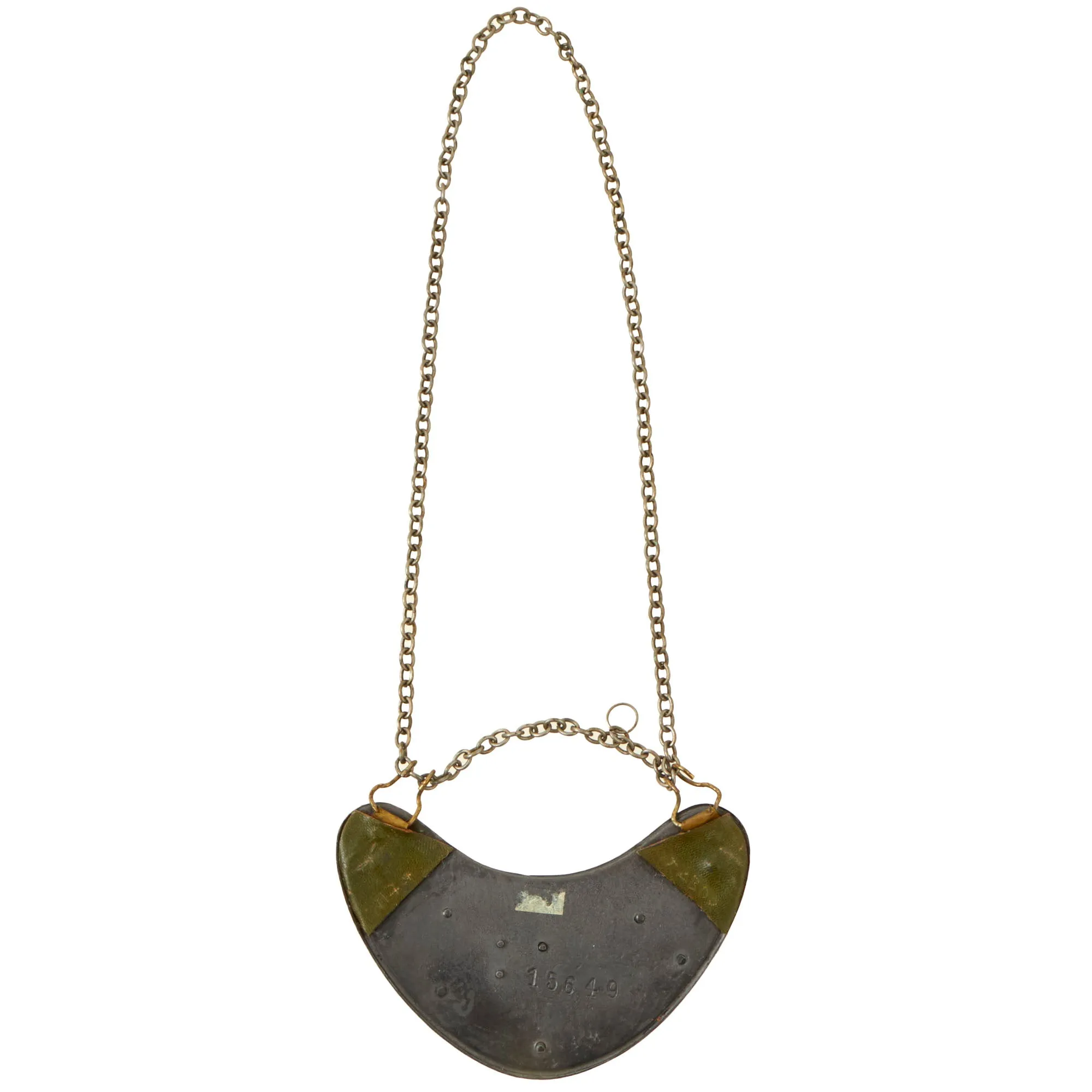Original WWII Hungarian Military Police Tábori Biztonság Gorget with Chain - Period Repaired
