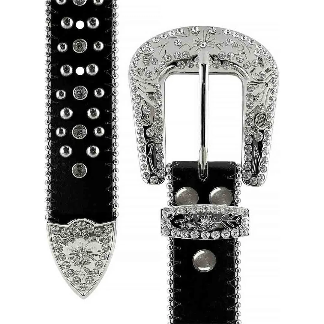 Rhinestone Western Bling Cross Symbol Belt