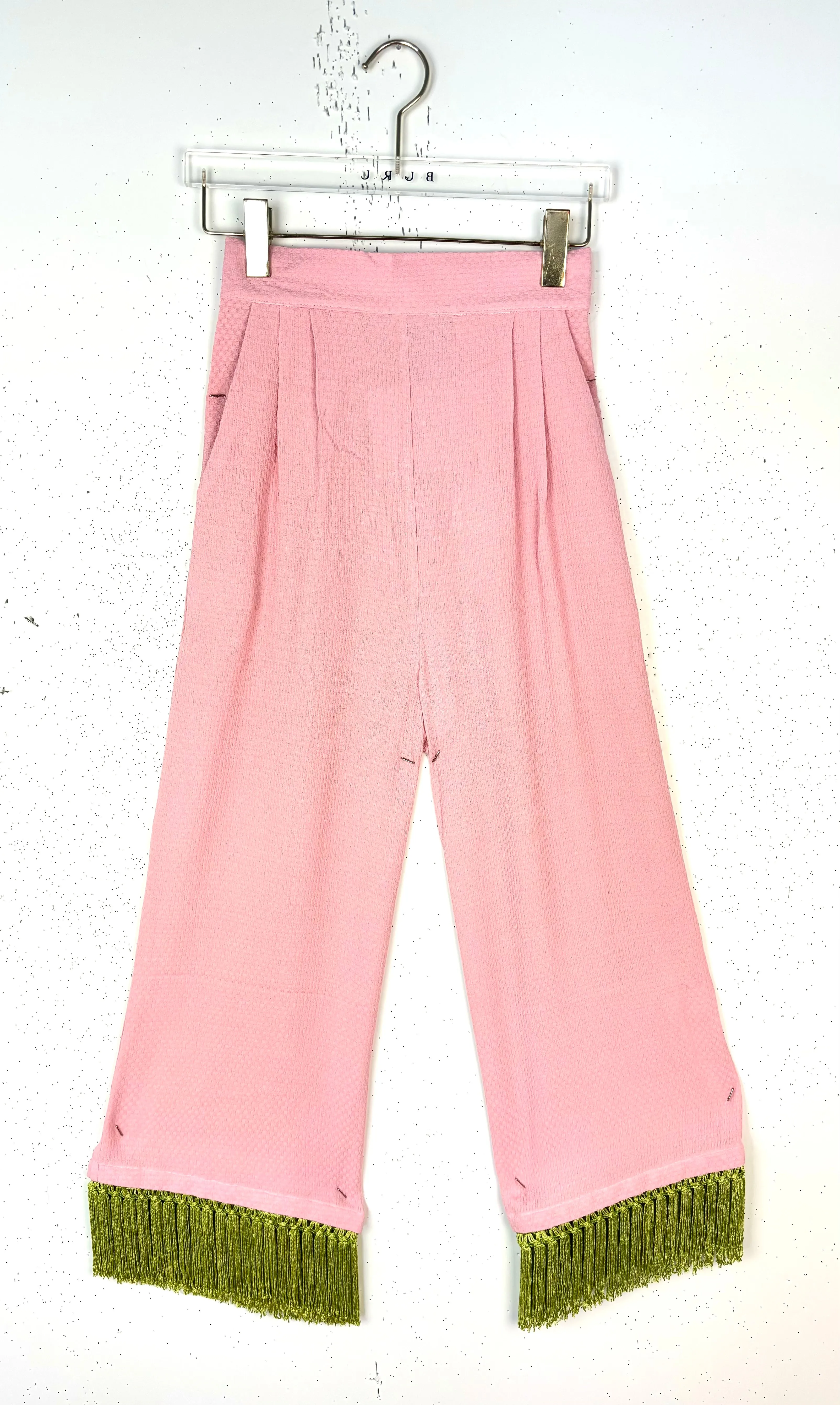 SAMPLE - Big 10 Tasseled Lounge Pants - Ballet & Chartreuse