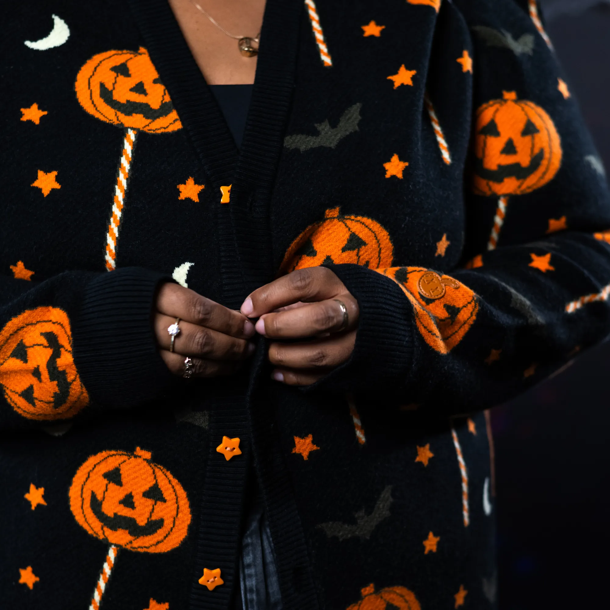 Scareworthy Pumpkin Lollipop Cardigan
