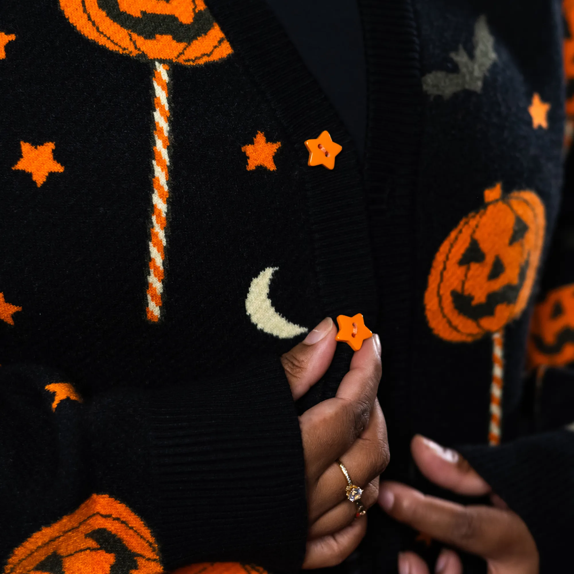 Scareworthy Pumpkin Lollipop Cardigan