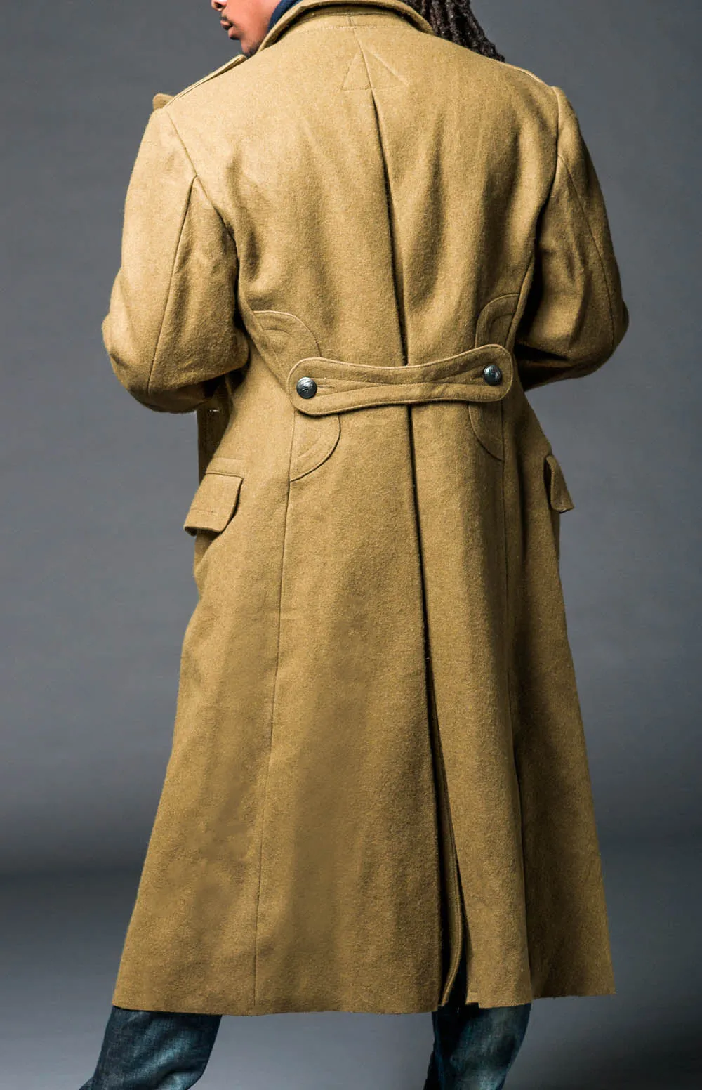 Soviet Style Khaki Classic Military Style Wool Coat