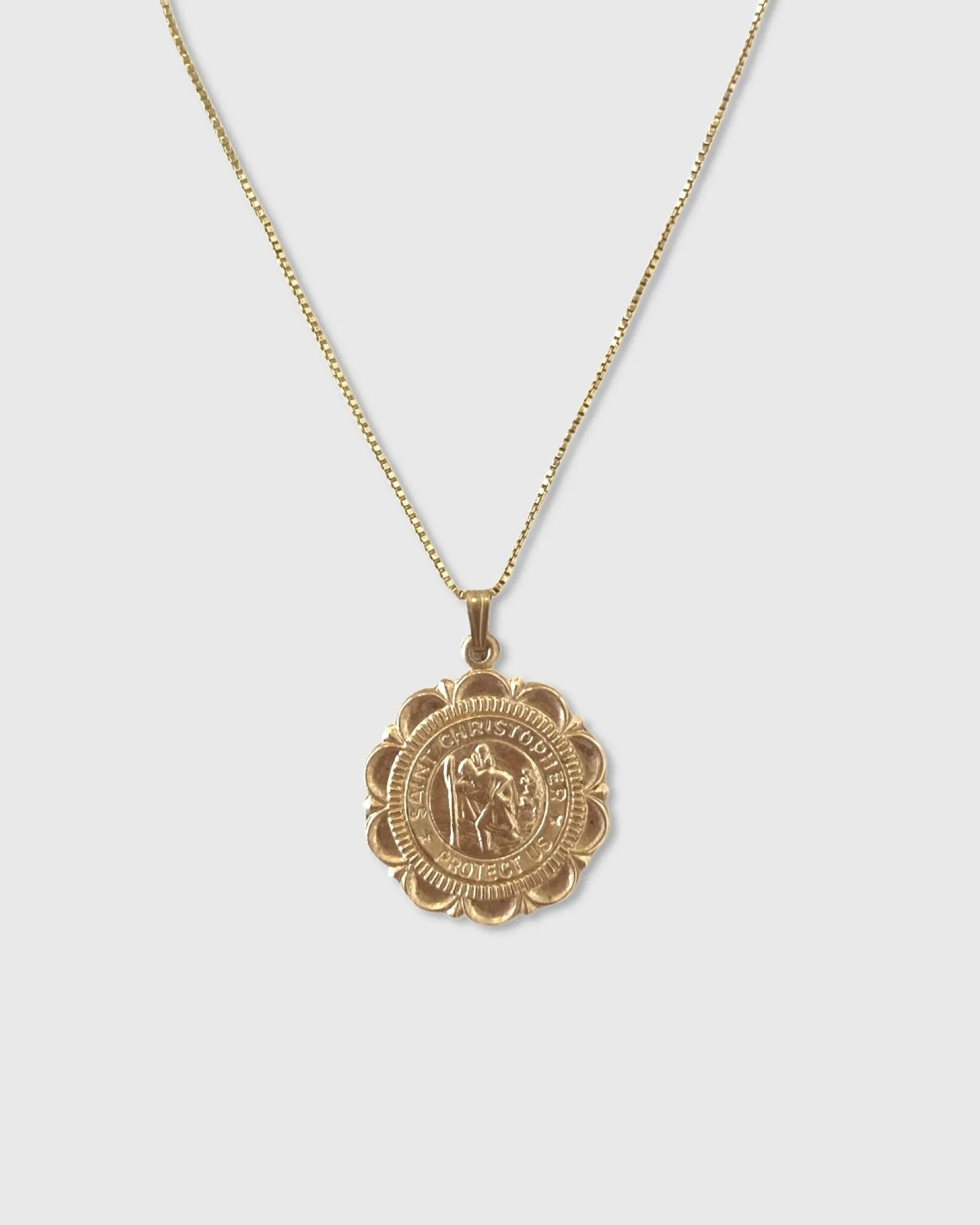 St Christopher LG Medallion Necklace
