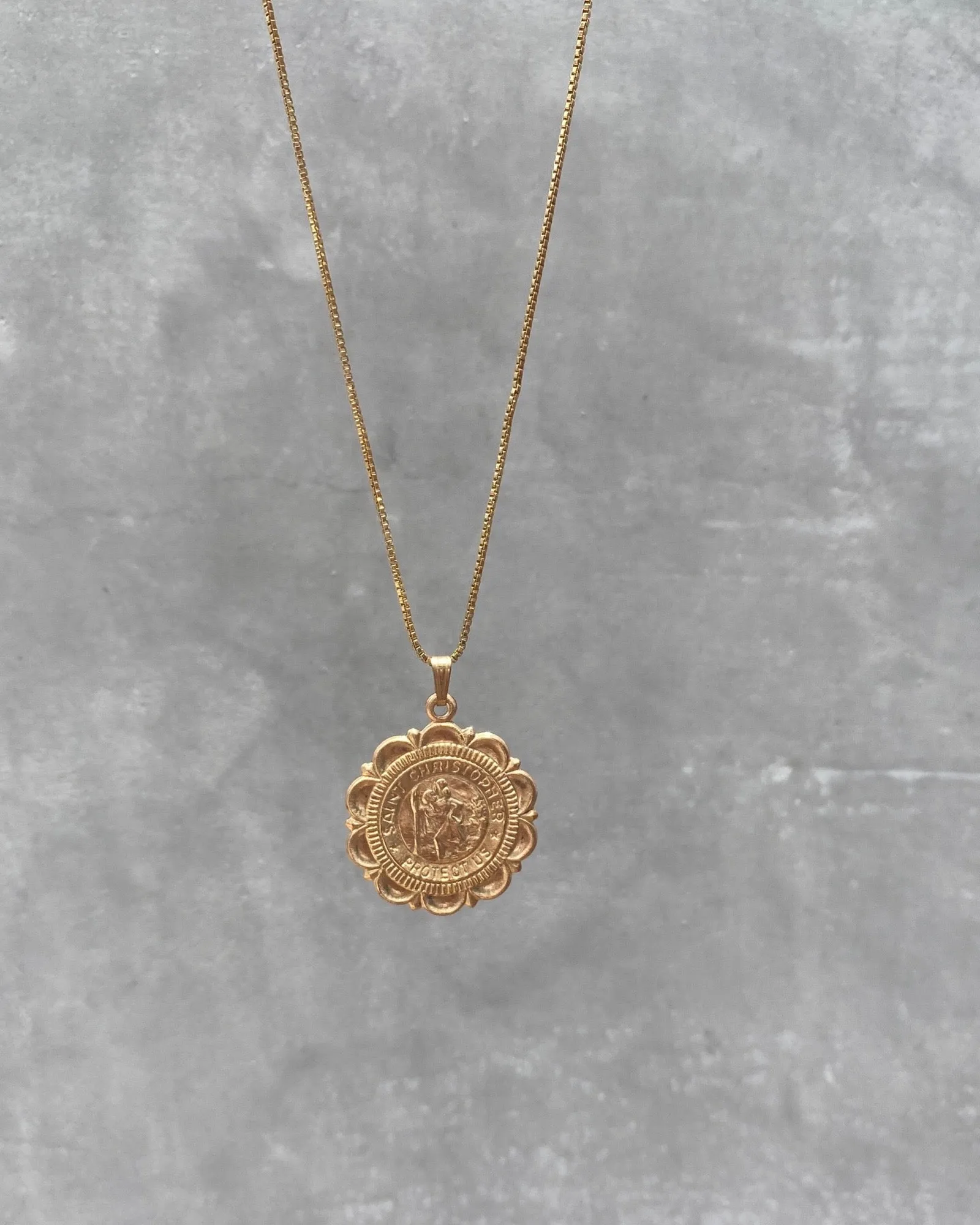 St Christopher LG Medallion Necklace