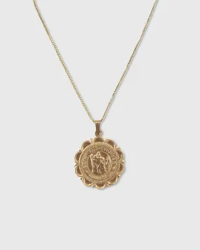 St Christopher LG Medallion Necklace