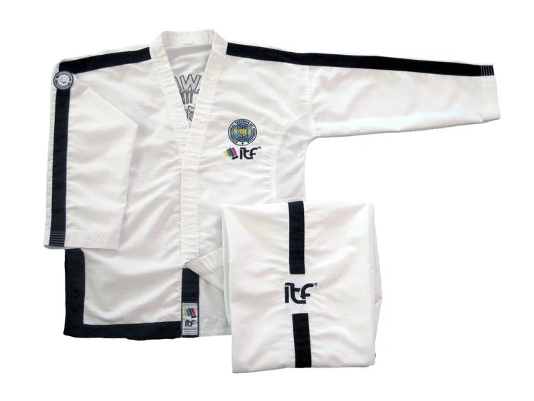 Taekwondodragt - Mighty Fist - 'Matrix Dan' - Hvid-Sort