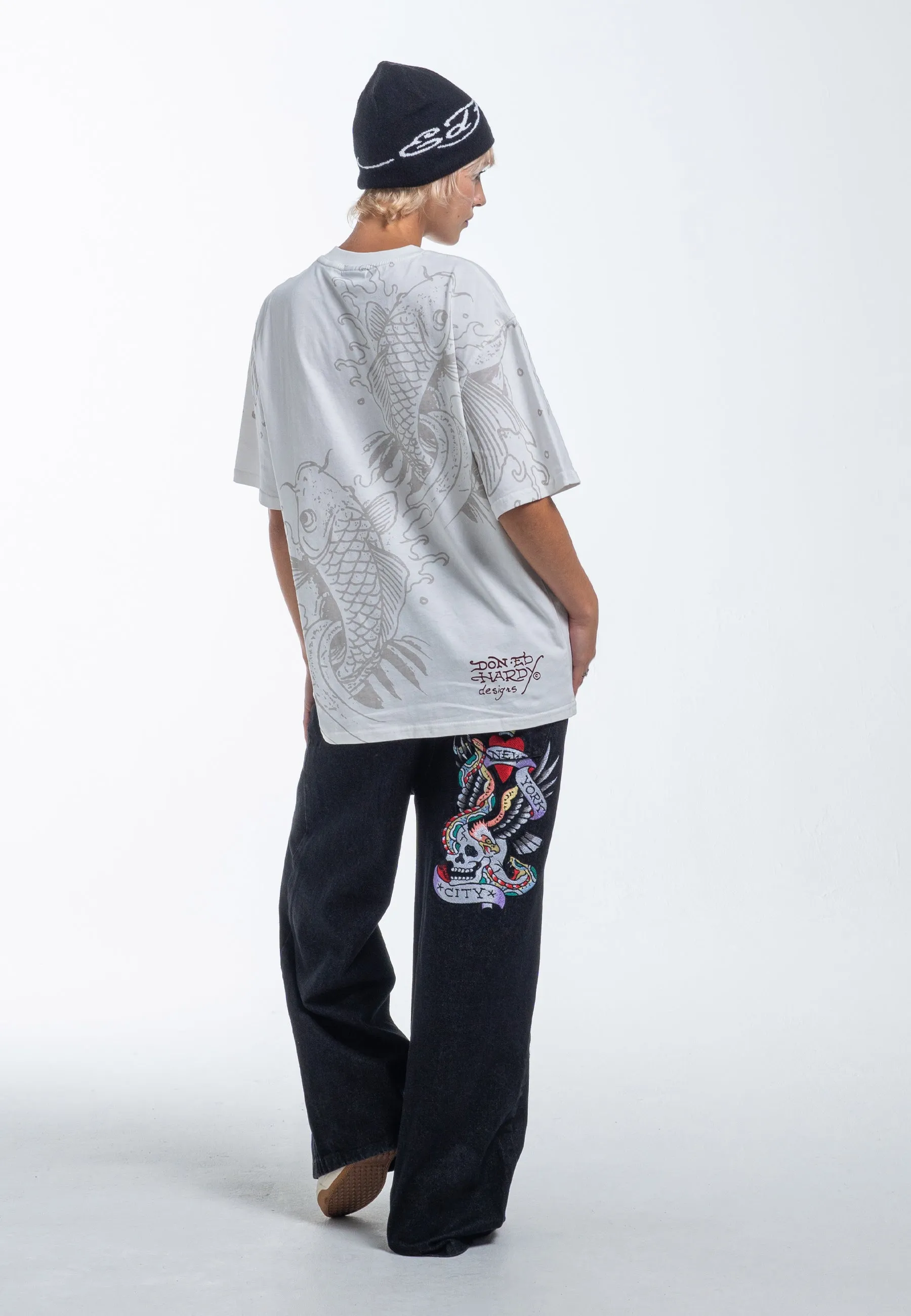 Womens Koi Logo Relaxed T-Shirt - White