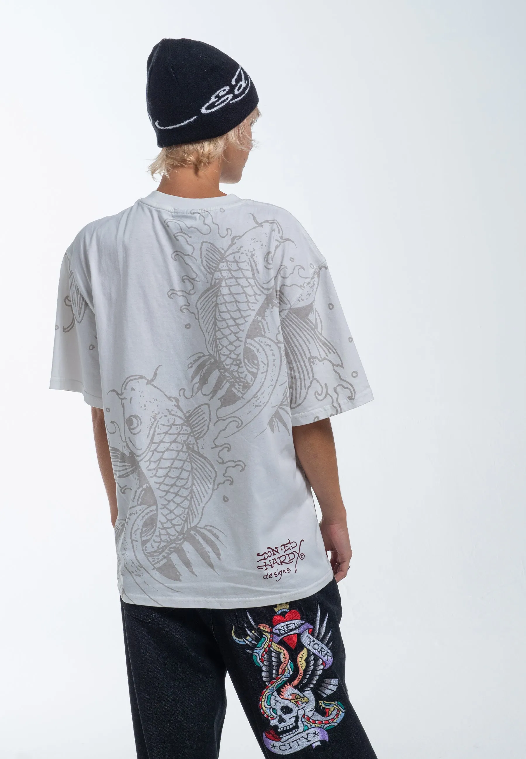 Womens Koi Logo Relaxed T-Shirt - White