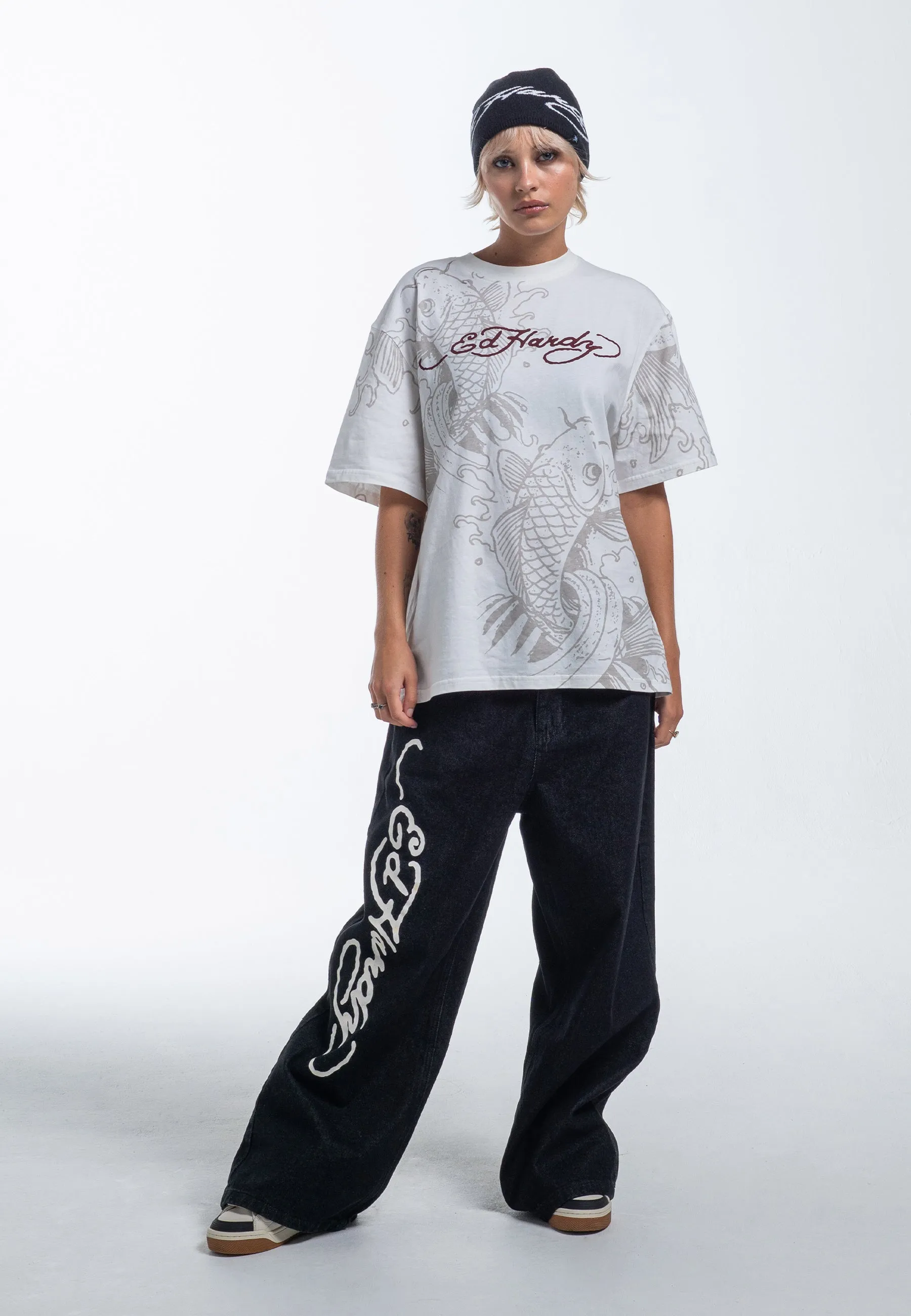 Womens Koi Logo Relaxed T-Shirt - White